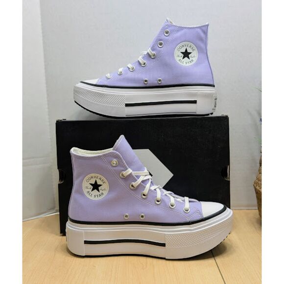 Converse CTAS Lift Double Stack Platform Violet Canvas Unisex High Top Shoes NIB - Picture 8 of 13